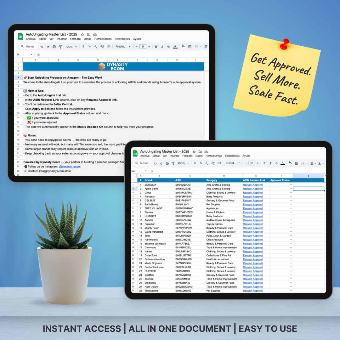 AutoUngating Master List (1500+ ASINs)